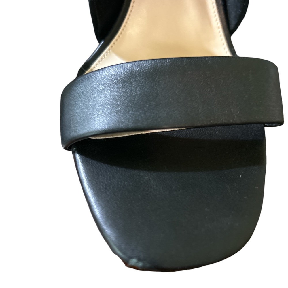 Vince Camuto black leather and suede strappy open-toe heels Women's Size 10 - Picture 4 of 7